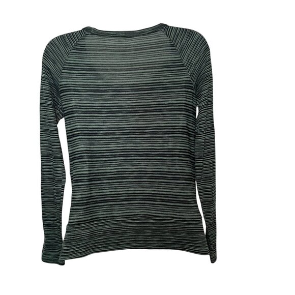 Splendid Gray Green Striped Long Sleeve Top Women’s Size Small Made in USA - Picture 3 of 7